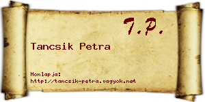 Tancsik Petra névjegykártya