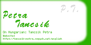 petra tancsik business card